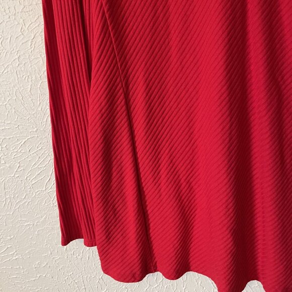 Halogen Long Sleeve Red Ribbed Tunic Top, Size XL - Picture 3 of 4